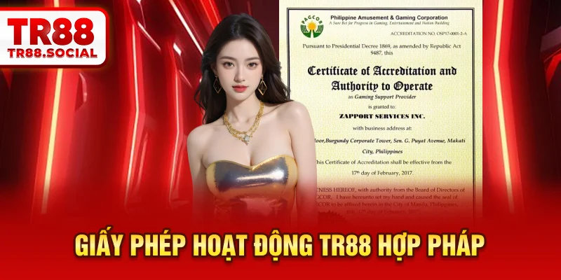 Giấy phép hoạt động TR88 rõ ràng